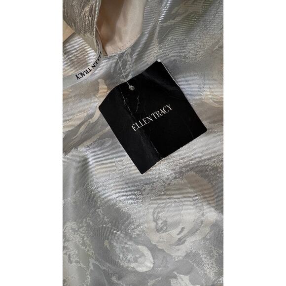 NWT Ellen Tracy Silver Jacquard Maxi Gown Dress Size 8 Formal Evening Prom 8 - Picture 13 of 17